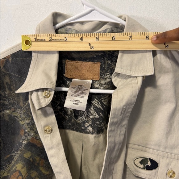 Mossy Oak Men's Casual Button Down Shirt - Beige with Camouflage Accent - Picture 12 of 14